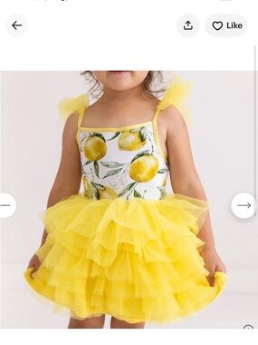 Posh Peanut Yellow Lemon Print Tulle Dress